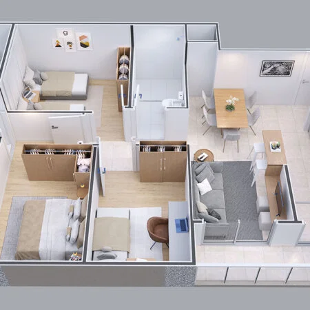 Foto 1 de Lumi Tower Residences- 2 Quartos – 59m²